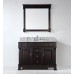 Huntshire 48" Single Bathroom Vanity in Dark Walnut with Marble Top and Round Sink with Polished Chrome Faucet and Mirror - B07D3YSDHR